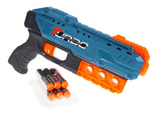 Pistolet TURBO Niebieski 6 bezpiecznych Pocisków Mechanizm ręczny