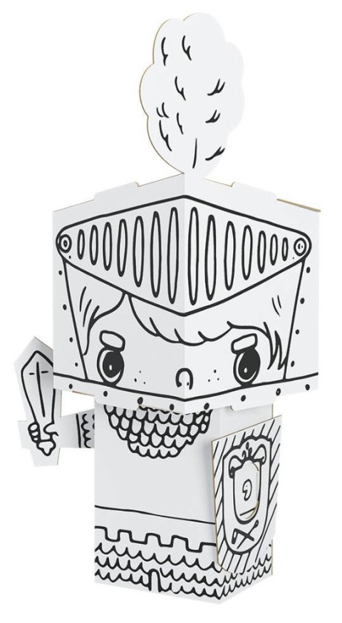 Kolorowanka CubeHead, 3D MINI, "Knight" (Rycerz), Monumi Kolorowanka CubeHead, 3D MINI, "Knight" (Rycerz), Monumi
