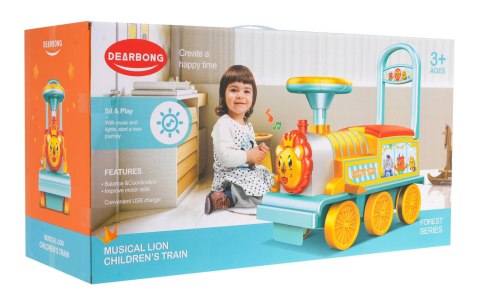 Interaktywny Jeździk Lokomotywa Lion dla dzieci 3+ Dźwięki + Światła