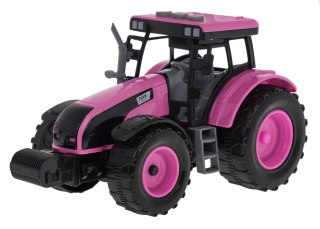 Interaktywny Różowy Traktor dla dzieci Otwierana maska Dźwięk Światła LED