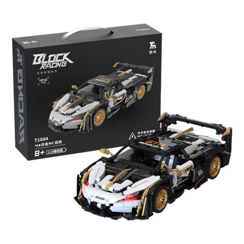 Zestaw Klocków Auto Sportowe Biało/Czarne 1242el. Zestaw Klocków Auto Sportowe Biało/Czarne 1242el.