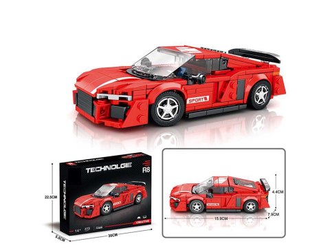 Zestaw Klocków Auto Sportowe Czerwone 413el. Zestaw Klocków Auto Sportowe Czerwone 413el.