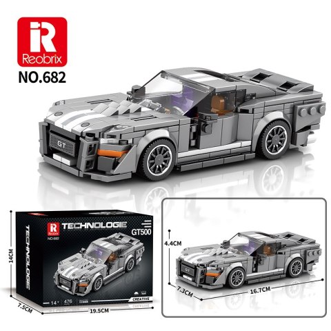 Zestaw Klocków Auto Sportowe Szare 476el. Zestaw Klocków Auto Sportowe Szare 476el.
