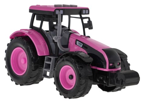 Interaktywny Różowy Traktor dla dzieci Otwierana maska Dźwięk Światła LED