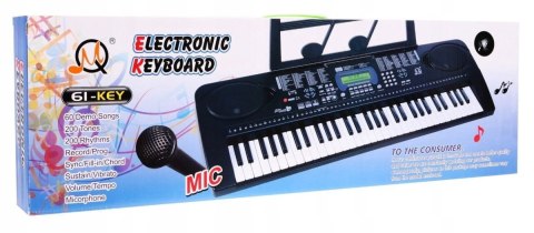 Keyboard dla dzieci 5+ Mikrofon Stojak na nuty USB MP3 Taktomierz 6159 Keyboard dla dzieci 5+ Mikrofon Stojak na nuty USB MP3 Taktomierz 6159