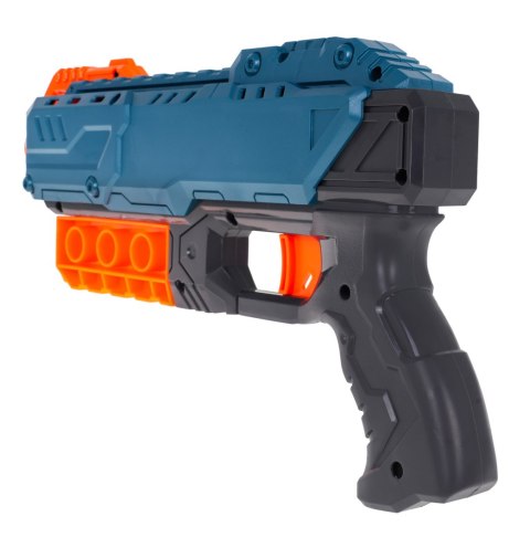 Pistolet TURBO Niebieski 6 bezpiecznych Pocisków Mechanizm ręczny