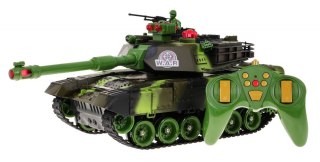 Zdalnie sterowany Czołg dla dzieci 3+ Zielony 1:18 + Pilot + Dźwięki + LED