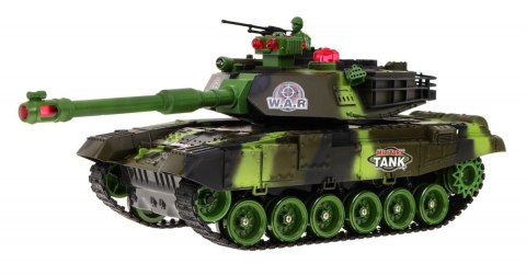 Zdalnie sterowany Czołg dla dzieci 3+ Zielony 1:18 + Pilot + Dźwięki + LED