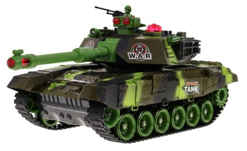 Zdalnie sterowany Czołg dla dzieci 3+ Zielony 1:18 + Pilot + Dźwięki + LED