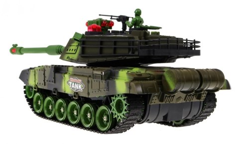 Zdalnie sterowany Czołg dla dzieci 3+ Zielony 1:18 + Pilot + Dźwięki + LED