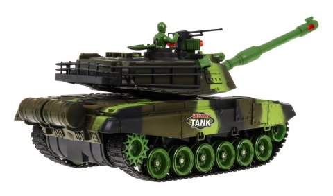 Zdalnie sterowany Czołg dla dzieci 3+ Zielony 1:18 + Pilot + Dźwięki + LED