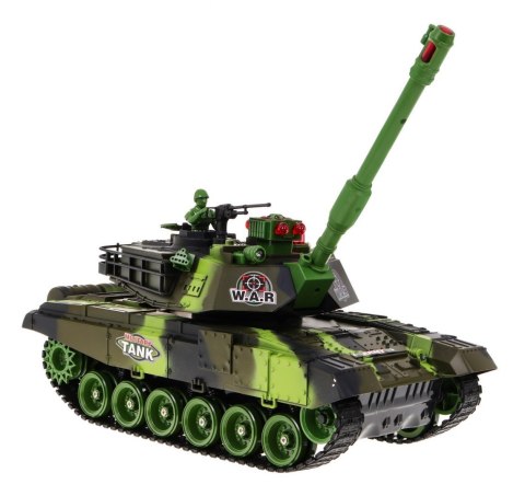 Zdalnie sterowany Czołg dla dzieci 3+ Zielony 1:18 + Pilot + Dźwięki + LED