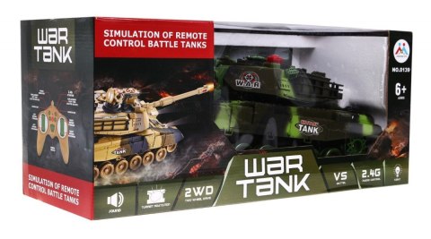 Zdalnie sterowany Czołg dla dzieci 3+ Zielony 1:18 + Pilot + Dźwięki + LED