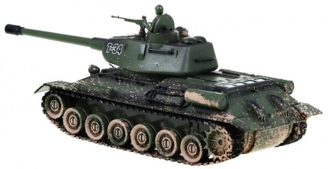 Zdalnie sterowany czołg T-34 dla dzieci 3+ Strzelający model Kamuflaż 1:28