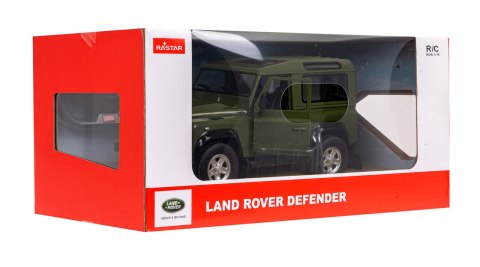 Land Rover Defender zielony RASTAR model 1:14 Zdalnie sterowanie auto + Pilot 2,4 GHz + Ręcznie otwierane drzwi Land Rover Defender zielony RASTAR model 1:14 Zdalnie sterowanie auto + Pilot 2,4 GHz + Ręcznie otwierane drzwi