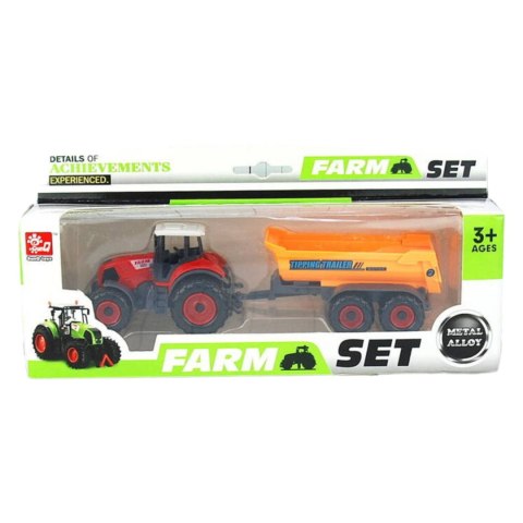 TRAKTOR METALOWY Z PRZYCZEPĄ W PUDEŁKU 1SZT. TRAKTOR METALOWY Z PRZYCZEPĄ W PUDEŁKU 1SZT.