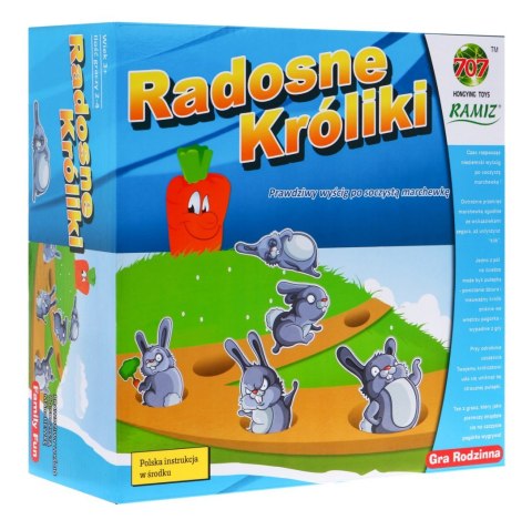 Gra planszowa Radosne Króliki dla dzieci 3+ Wyścig po marchewkę Rodzinna Gra planszowa Radosne Króliki dla dzieci 3+ Wyścig po marchewkę Rodzinna