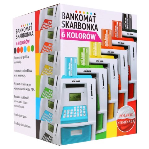 Bankomat skarbonka dla dzieci niebieski Interaktywne Karta bankomatowa Bankomat skarbonka dla dzieci niebieski Interaktywne Karta bankomatowa
