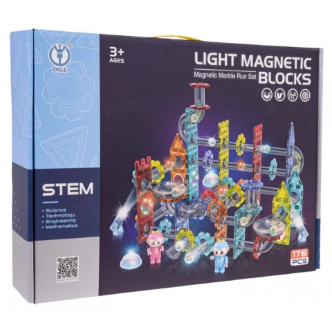 Klocki Magnetyczne Kulka Świecący Zestaw 176el.