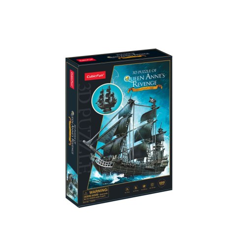 CUBIC FUN PUZZLE 3D OKRĘT PIRACKI ZEMSTA KRÓLOWEJ ANNY 155 EL. - T4005H. CUBIC FUN PUZZLE 3D OKRĘT PIRACKI ZEMSTA KRÓLOWEJ ANNY 155 EL. - T4005H.