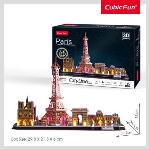 CUBIC FUN PUZZLE 3D CITY LINE LED PARYŻ - L525H CUBIC FUN PUZZLE 3D CITY LINE LED PARYŻ - L525H
