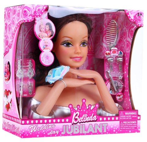 Lalka brunetka do stylizacji włosów dla dzieci 3+ Zestaw do czesania + Ozdoby akcesoria Lalka brunetka do stylizacji włosów dla dzieci 3+ Zestaw do czesania + Ozdoby akcesoria